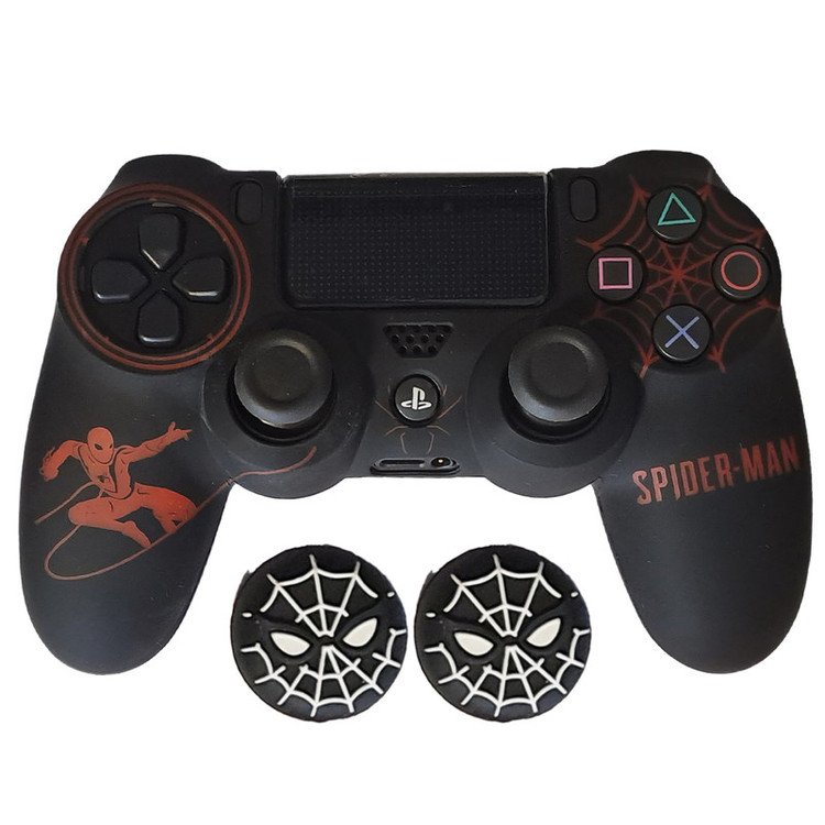 محافظ دسته پلی استیشن 4 طرح مرد عنکبوتی مدل Spiderman PS4267 به همراه روکش آنالوگ