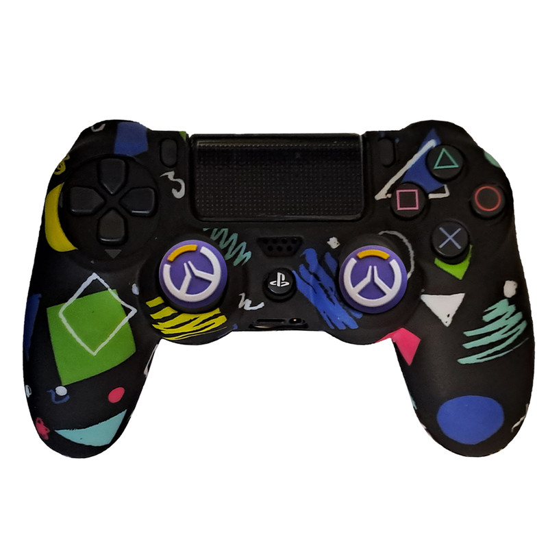 محافظ دسته پلی استیشن 4 طرح اشکال هندسی مدل Shapes PS4317 به همراه روکش آنالوگ