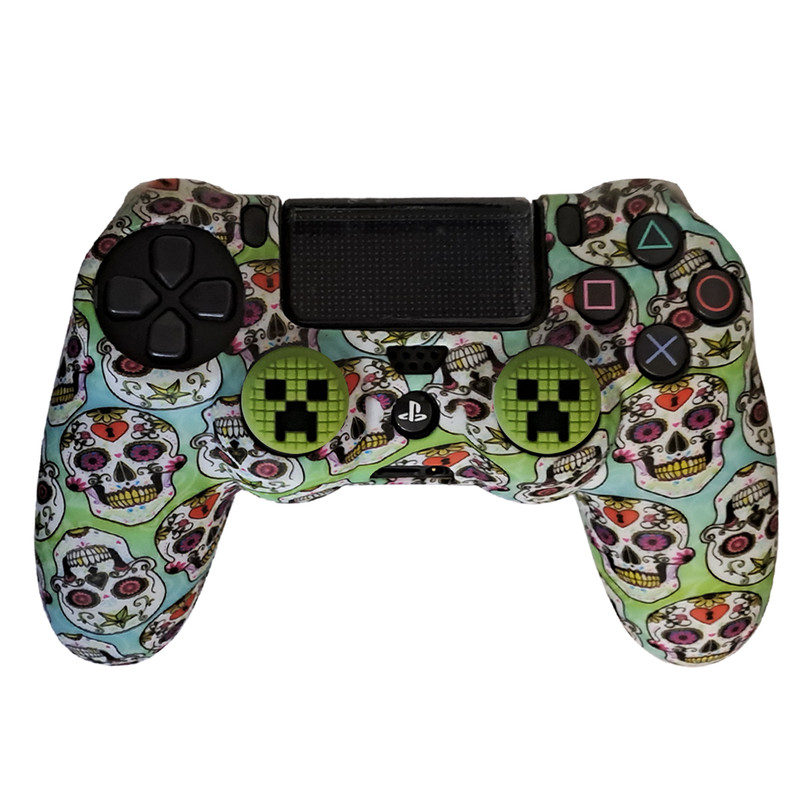 محافظ دسته پلی استیشن 4 طرح جمجمه مدل Gem Skull PS4305 به همراه روکش آنالوگ