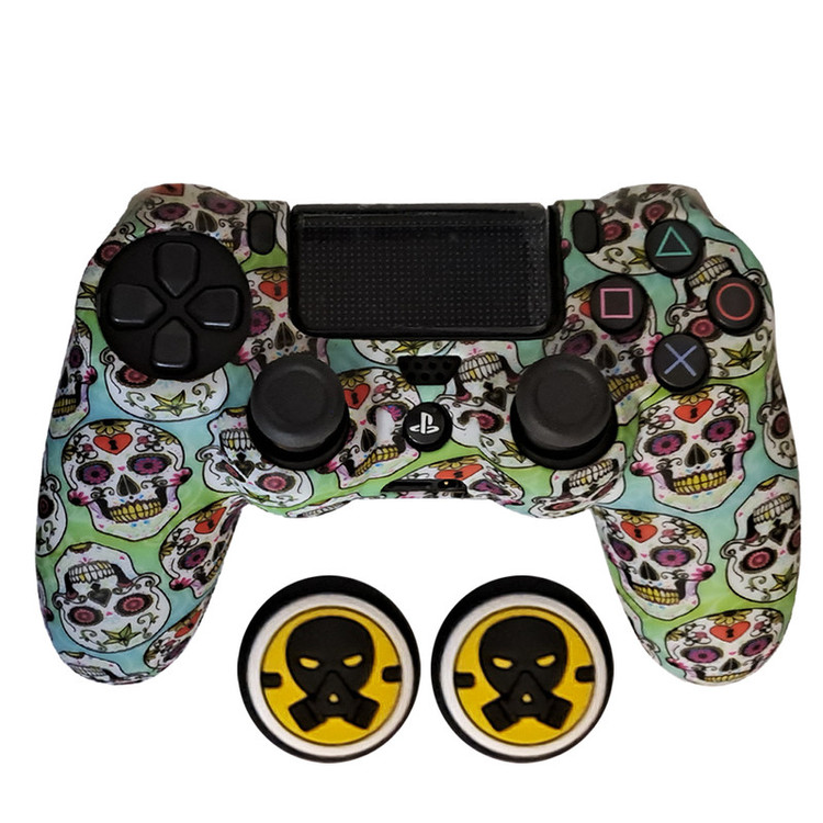 محافظ دسته پلی استیشن 4 طرح جمجمه مدل Gem Skull PS4306 به همراه روکش آنالوگ