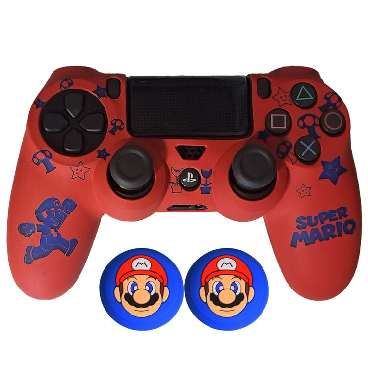 محافظ دسته پلی استیشن 4 طرح ماریو مدل Super Mario PS4264 به همراه روکش آنالوگ