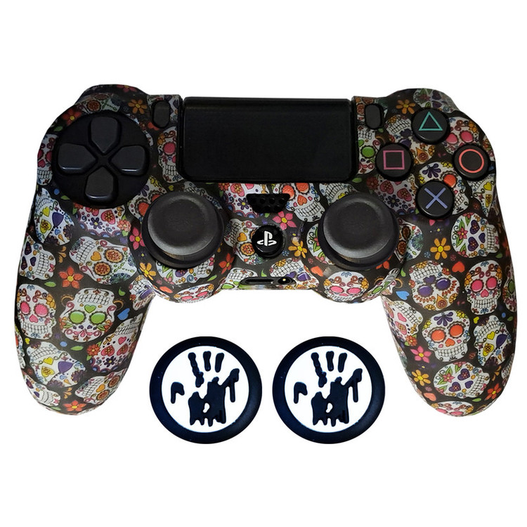 محافظ دسته پلی استیشن 4 طرح جمجمه مدل Skull PS4251 به همراه روکش آنالوگ