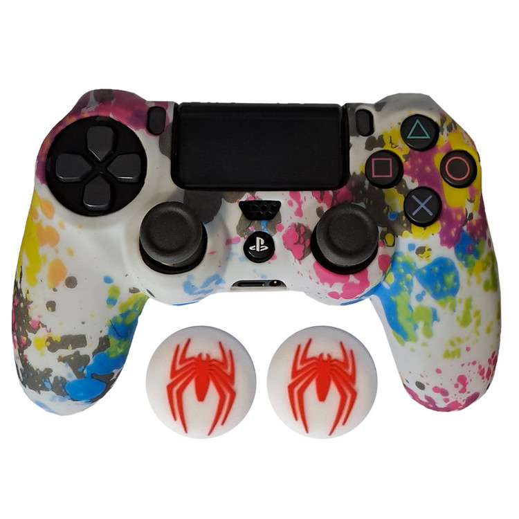 محافظ دسته پلی استیشن 4 مدل Watercolor PS4135 به همراه روکش آنالوگ