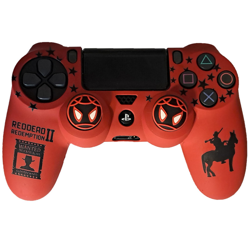 محافظ دسته پلی استیشن 4 مدل REDDEAD PS4096 به همراه روکش آنالوگ