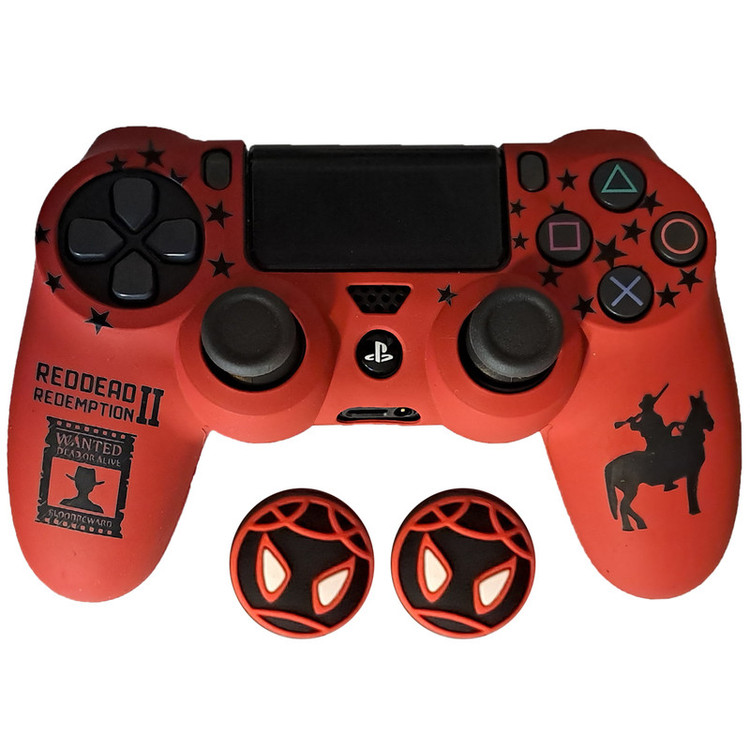 محافظ دسته پلی استیشن 4 مدل REDDEAD PS4096 به همراه روکش آنالوگ