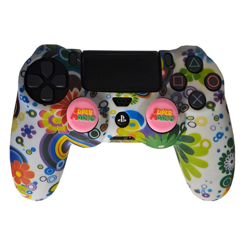 محافظ دسته پلی استیشن 4 مدل Rainbow PS4161 به همراه روکش آنالوگ