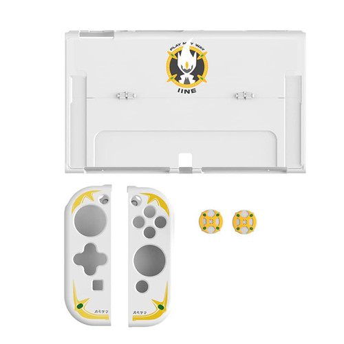 محافظ کنسول نینتندو سوییچ اولد مدل Gold White L601 به همراه کاور دسته و روکش آنالوگ