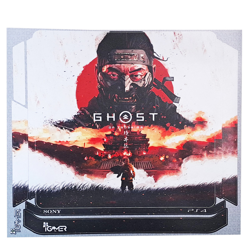 برچسب کنسول پلی استیشن 4 اسلیم مدل Skin slim 4021 ghost OF TSUSHIMA