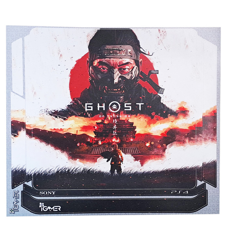 برچسب کنسول پلی استیشن 4 اسلیم مدل Skin slim 4021 ghost OF TSUSHIMA