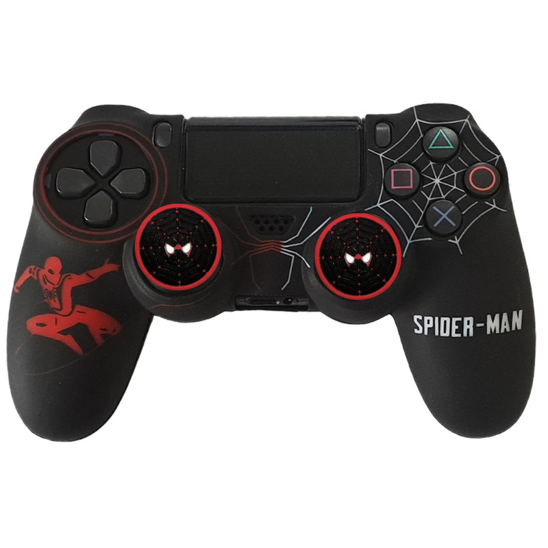 محافظ دسته پلی استیشن ۴ مدل Spiderman PS4363 به همراه روکش آنالوگ