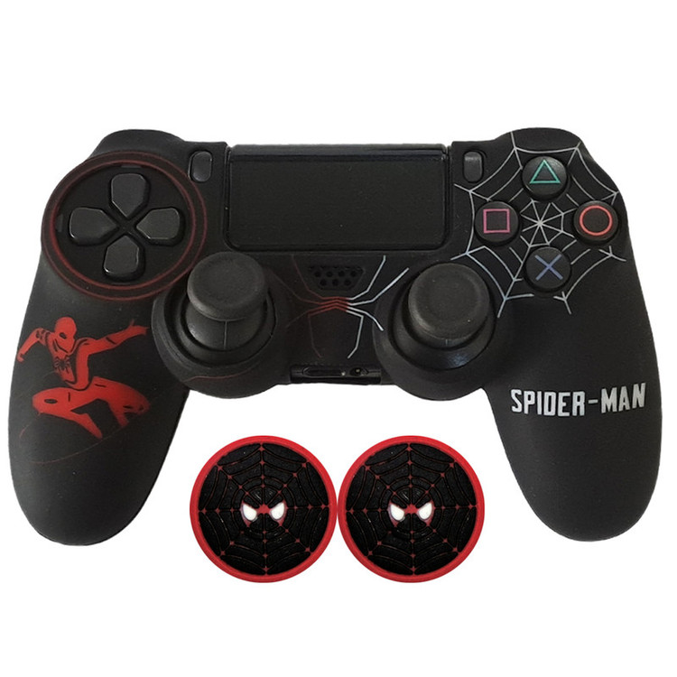 محافظ دسته پلی استیشن ۴ مدل Spiderman PS4363 به همراه روکش آنالوگ