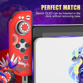 محافظ کنسول نینتندو سوییچ اولد مدل Scarlet Violet L748 به همراه کاور دسته و روکش آنالوگ