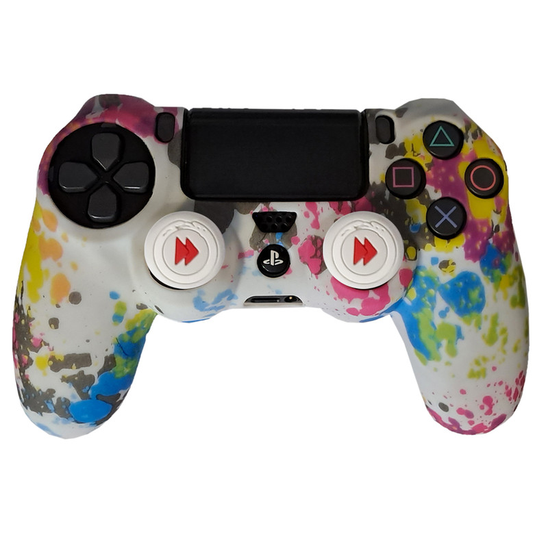 محافظ دسته پلی استیشن 4 طرح گرافیتی مدل Watercolor PS4336 به همراه روکش آنالوگ