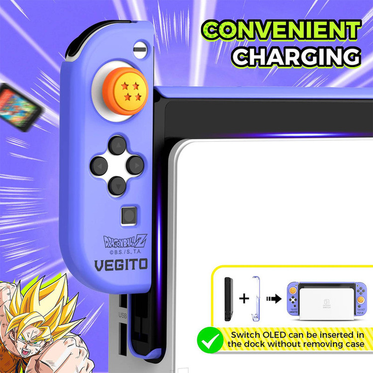 محافظ کنسول نینتندو سوییچ اولد مدل DragonBall Vegito L839 به همراه کاور دسته و روکش آنالوگ