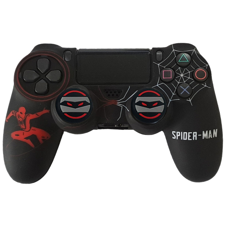 محافظ دسته پلی استیشن ۴ مدل Spiderman PS4365 به همراه روکش آنالوگ
