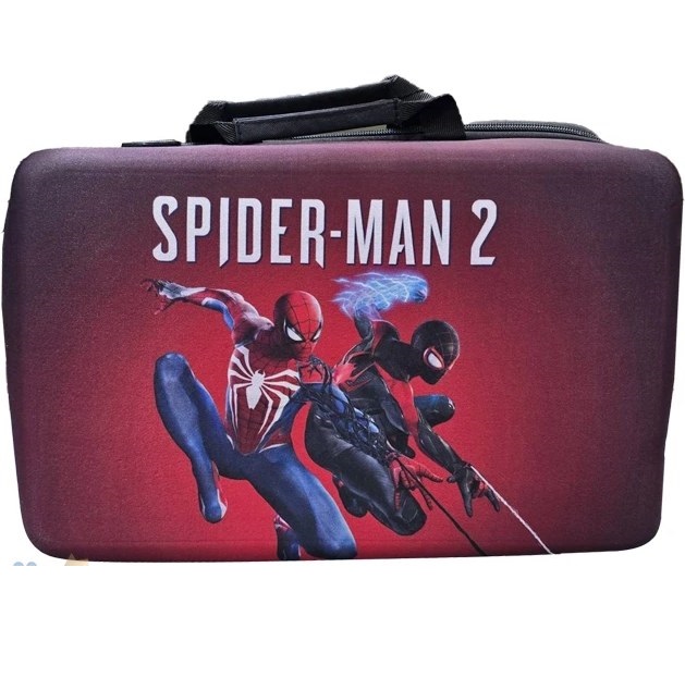 کیف حمل ۴ کاره مناسب برای کنسول PS5 Slim طرح Spider Man رنگ زرشکی - Crimson