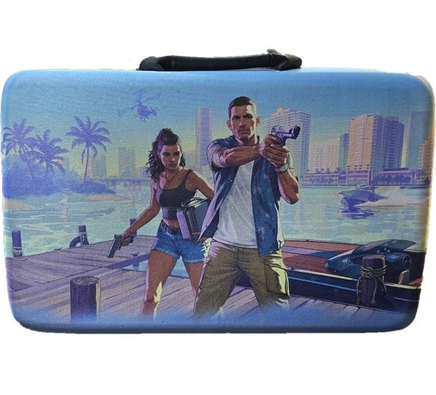 کیف حمل ۴ کاره مناسب برای کنسول PS5 Slim طرح GTA VI رنگ آبی - Blue