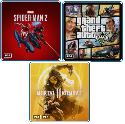 اکانت بازی spider man 2 + gta v + mortal 11 - ظرفیت 1 - ps4 & ps5