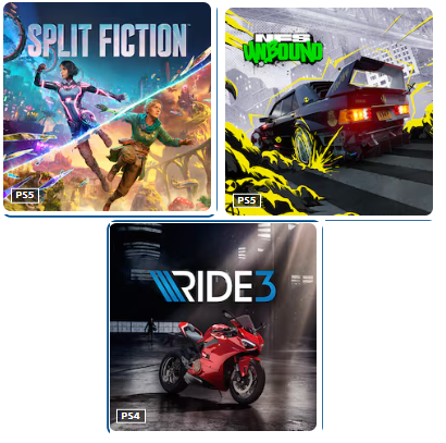 اکانت بازی split fiction + need ounbound + ride 3 - ظرفیت 1 - ps4 & ps5