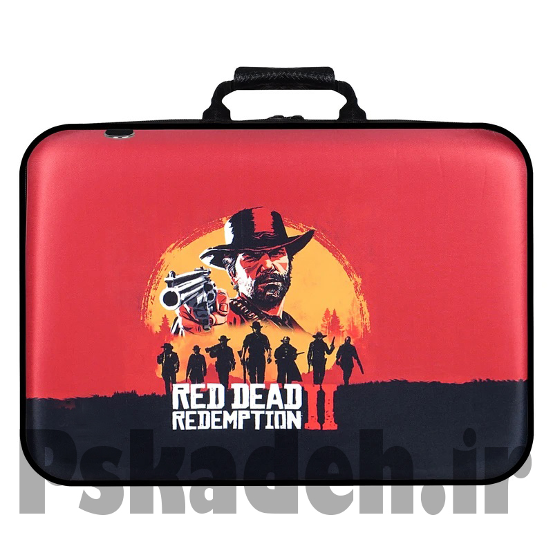 کیف کنسول PS5 فت داخل مخمل برند PSKADEH طرح Red Dead