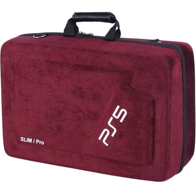 کیف کنسول بازی دوکاره PS5 slim / pro مخملی زرشکی