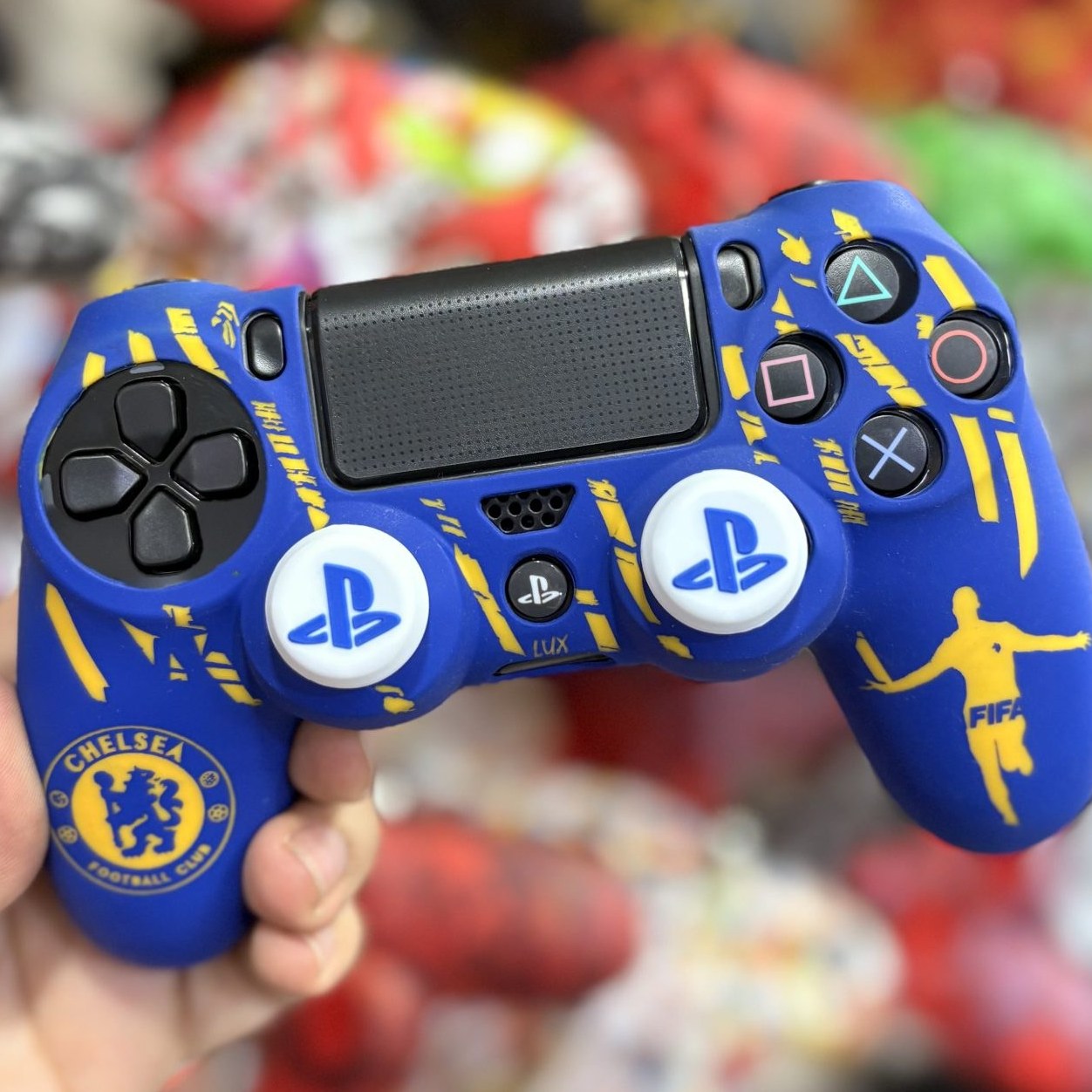 کاور دسته سیلیکونی Ps4 + دو عدد سر آنالوگ برجسته chelsea